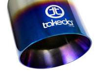 Thumbnail for aFe Takeda 304 Stainless Steel Clamp-On Exhaust Tip 2.5in Inlet / 4in Outlet - Blue Flame