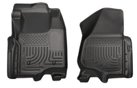 Thumbnail for Husky Liners 11-12 Ford Super Duty Crew & Extended Cab WeatherBeater Front Row Black Floor Liners