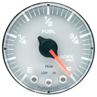 Thumbnail for Autometer Spek-Pro Gauge Fuel Level 2 1/16in 0-270 Programmable Slvr/Chrm