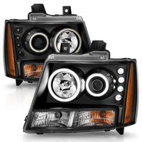 Thumbnail for ANZO 2007-2013 Chevrolet Avalanche Projector Headlights w/ Halo Black (CCFL)