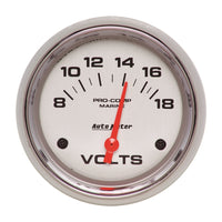 Thumbnail for AutoMeter Gauge Voltmeter 2-5/8in. 18V Electric Marine Chrome