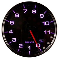 Thumbnail for Autometer Spek-Pro Gauge Tachometer 5in 11K Rpm W/Shift Light & Peak Mem Black/Smoke/Black
