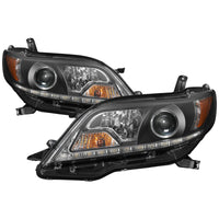 Thumbnail for Spyder Toyota Sienna 2011-2014  Projector Headlights - DRL LED - Black PRO-YD-TSEN11-DRL-BK