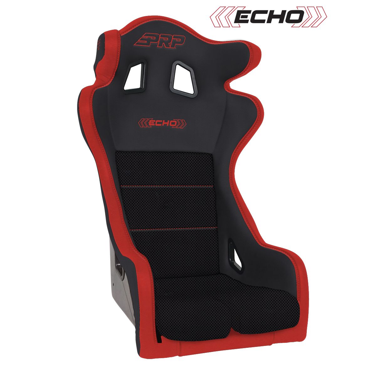PRP Echo Composite Seat- Black/Red (PRP Red Outline/Delta Red- Red Stitching)