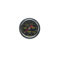 Thumbnail for Russell Performance 100 psi fuel pressure gauge black face chrome case (Liquid-filled)