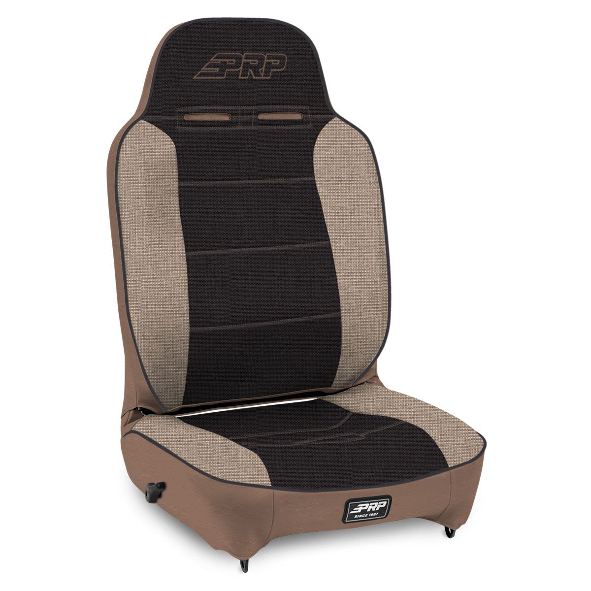 PRP Enduro High Back Reclining Suspension Seat (Driver Side) - Tan / Black