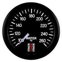 Thumbnail for Autometer Stack 52mm 100-260 Deg F 1/8in NPTF Male Pro Stepper Motor Water Temp Gauge - Black