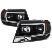 Thumbnail for Spyder 99-04 Jeep Grand Cherokee Projector Headlights - Light Bar DRL LED - Black