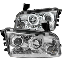 Thumbnail for ANZO 2006-2010 Dodge Charger Projector Headlights w/ Halo Chrome (CCFL)