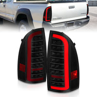 Thumbnail for ANZO 05-15 Toyota Tacoma Full LED Tail Lights w/Light Bar Sequential Black Housing Smoke Lens