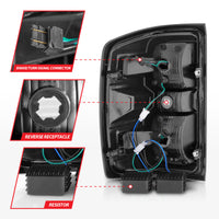 Thumbnail for ANZO 15-19 Chevy Silverado 2500HD/3500HD (Factory Halogen Only) LED Tail Lights Black w/Clear Lens