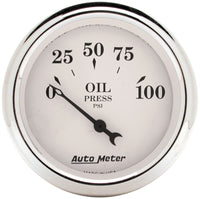 Thumbnail for Auto Meter 2-1/16in 100PSI Electronic Oil Pressure Old Tyme White Gauge