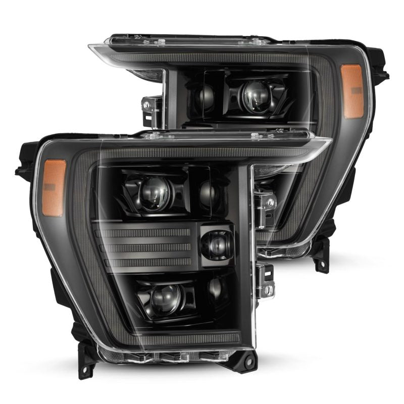 AlphaRex 21-22 Ford F150 PRO-Series Projector headlights Alpha-Black w/Activ Light/Seq Signal