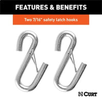 Thumbnail for RockJock Curt Towing Safety Cable Kit 44 1/2in Long w/ 2 Snap Hooks 5000lbs 2-Pack