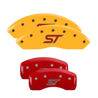 Thumbnail for MGP 4 Caliper Covers Engraved Front & Rear ST Logo Red Finish Silver Char 2021 Ford Explorer