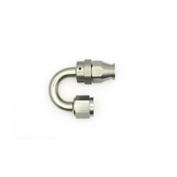 Thumbnail for DeatschWerks 8AN Female Swivel 180-Degree Hose End PTFE (Incl Olive Insert) - Anodized Matte Black
