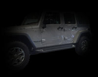 Thumbnail for DV8 Offroad 07-18 Jeep Wrangler JK Plated Steel Rock Slider Steps - Matte Black (4 Door Only)