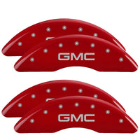 Thumbnail for MGP 4 Caliper Covers Engraved Front & Rear GMC Red finish silver ch