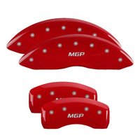 Thumbnail for MGP 4 Caliper Covers Engraved Front Acura Engraved Rear MDX Red finish silver ch