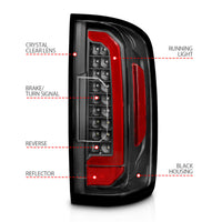 Thumbnail for ANZO 15-21 Chevrolet Colorado Full LED Tail Lights w/ Red Lightbar Black Housing Clear Lens