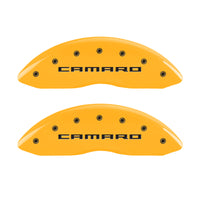 Thumbnail for MGP 4 Caliper Covers Engraved Front & Rear Gen 5/Camaro Yellow finish black ch