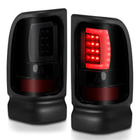 Thumbnail for ANZO 1994-2001 Dodge Ram 1500 LED Taillights Plank Style Black w/Smoke Lens