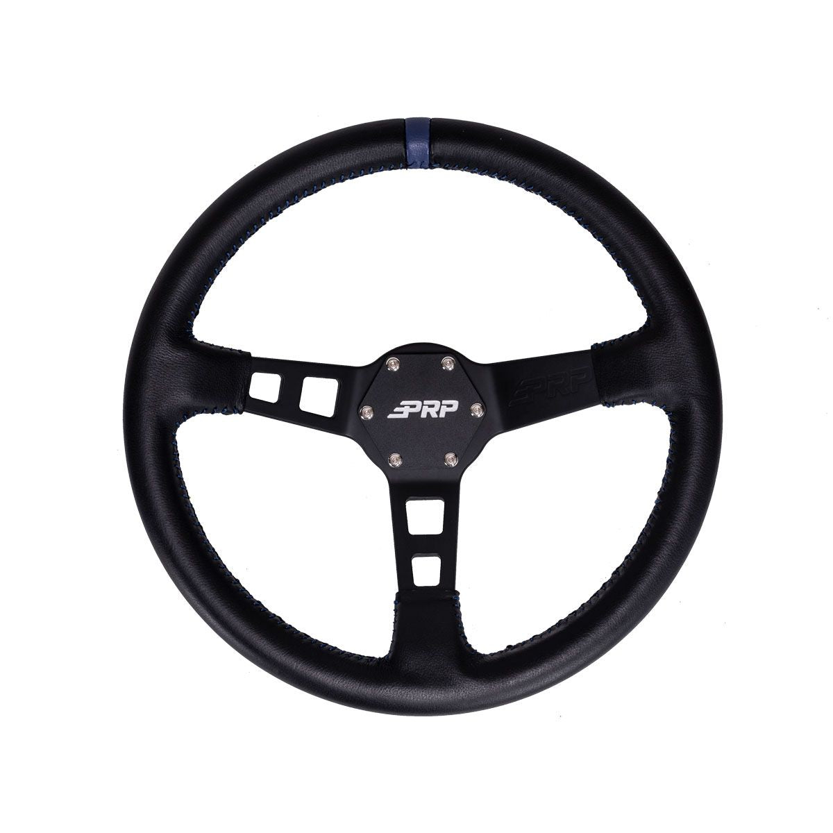 PRP Deep Dish Leather Steering Wheel- Blue
