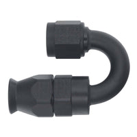 Thumbnail for DeatschWerks 6AN Female Swivel 180-Degree Hose End PTFE (Incl Olive Insert) - Anodized Matte Black