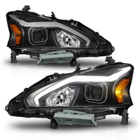 Thumbnail for ANZO 13-15 Nissan Altima (w/o Factory HID Bulbs) Projector Headlights - w/ Light Bar Black Housing
