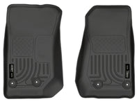 Thumbnail for Husky Liners 14 Jeep Wrangler 2/4 Door Weatherbeater Black Front Floor Liners