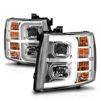 Thumbnail for ANZO 2007-2013 Chevrolet Silverado 1500 Projector w/ Light Bar Chrome Housing w/ Sequential
