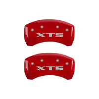 Thumbnail for MGP 4 Caliper Covers Engraved Front Cadillac Engraved Rear XTS Red finish silver ch
