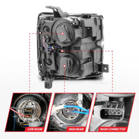 Thumbnail for ANZO Projector Headlights 15-17 Chevrolet Silverado 2500HD / 3500HD Chrome w/ Chrome Rim