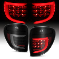 Thumbnail for ANZO 2004-2007 Dodge Grand Caravan LED Tail Lights w/ Light Bar Black Housing Smoke Lens