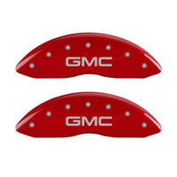 Thumbnail for MGP 4 Caliper Covers Engraved Front & Rear GMC Red finish silver ch