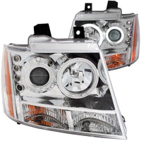 Thumbnail for ANZO 2007-2013 Chevrolet Avalanche Projector Headlights w/ Halo Chrome
