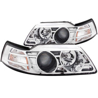 Thumbnail for ANZO 1999-2004 Ford Mustang Projector Headlights Chrome