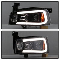 Thumbnail for Spyder Dodge Charger 06-10 Projector Headlights - LED Light Bar - Black PRO-YD-DCH05V2-LB-BK