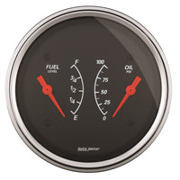 Thumbnail for AutoMeter Gauge Dual Fuel & Oilp 3-3/8in. 240 Ohm(e) to 33 Ohm(f) & 100PSI Elec Designer Black