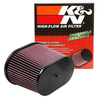 Thumbnail for K&N Universal Air Filter - Oval Straight - 3.688in Flange ID x 10.25in Base O/S Length x 7.875in H
