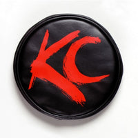 Thumbnail for KC HiLiTES 6in. Round Soft Cover (Pair) - Black w/Yellow KC Logo