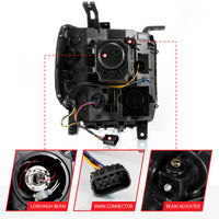 Thumbnail for ANZO GMC SIERRA 1500 14-15 2500H/15-19 Projector Headlight Plank Style Black w/ Switchback (Halogen)