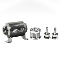 Thumbnail for DeatschWerks Stainless Steel 3/8in 5 Micron Universal Inline Fuel Filter Housing Kit (70mm)
