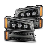 Thumbnail for AlphaRex 03-06 Chevy Silverado 1500/2500HD/3500HD/Avalanche Alpha-Black NOVA LED Proj Headlights