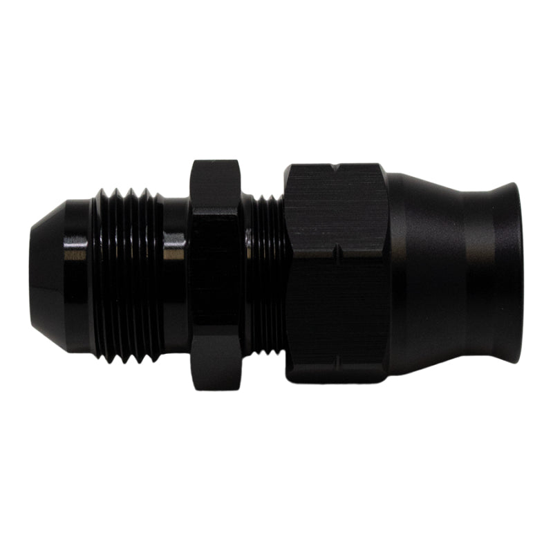 DeatschWerks 8AN Male Flare to 1/2in Hardline Compression Adapter - Anodized Matte Black