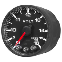 Thumbnail for AutoMeter Gauge Voltmeter 2-1/16in. 16V Stepper Motor W/Peak & Warn Blk/Blk Spek-Pro