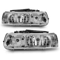 Thumbnail for ANZO 1999-2002 Chevrolet Silverado 1500 Crystal Headlights Chrome