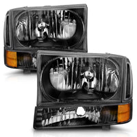 Thumbnail for ANZO 2000-2004 Ford Excursion Crystal Headlights Black