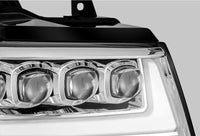 Thumbnail for AlphaRex 07-13 Chevy Avalanche NOVA LED Proj Headlights Plank Style Design Chrome w/Activ Light/DRL