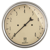 Thumbnail for Autometer 5in Antique Beige In-Dash 8K RPM Tachometer Gauge